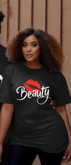 Couple's Large and Tall Beauty Round Neck Short Sleeve T-Shirt