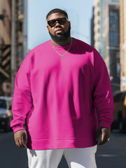 Men's Casual Retro Street Solid Color Crew Neck Sweatshirt