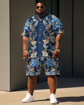 Men's Plus Size Daily Casual Baroque Art Painting Print Shirt Shorts Suit