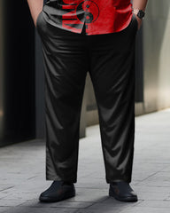 Plus Size Men's Casual Gossip Mirror Short Sleeve Walking Suit