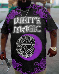 Gothic Plus Size White Magic Casual T-Shirt