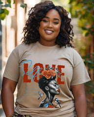 Women's Plus Size Black Culture Round Neck Short Sleeve T-Shirt