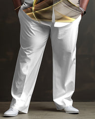 White Gradient Plus Size Long Sleeve Walking Set