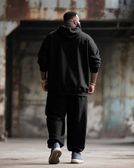 Big & Tall Men's Street Fashion Spider Graffiti Print Hoodie Suit