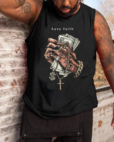 Plus Size Men's Print Tank Top