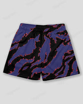 Plus Size Men's Purple Camouflage Graffiti Print Sports Mesh Quick Dry Shorts