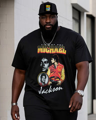 Big Boy Street Fashion Mike Jackson Print Short Sleeve Trousers Suit