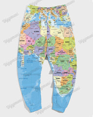 Men's Fun Map Prints Plus Size Hoodie Suit