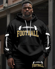 Men's Sports Casual Football Letter Print Plus Size Hoodie Suit