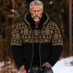 Men's Vintage Celtic Knot Print Cardigan Sweater