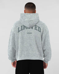 Jacquard Alphabet Print Oversize Cotton Hoodie Front And Back