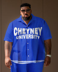 Big Men's College Style Cheyney University Short Shirt Uniform Set