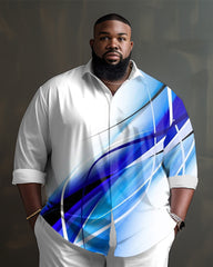 Men's White Gradient Big & Tall Long Sleeve Walking Set