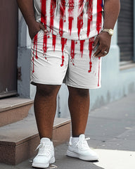 Independence Day American Flag Skull Print Large Men's Set