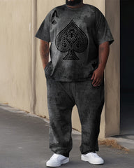 Men's Simple Poker Print Large Suit