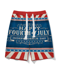 Plus Size Sports Street Independence Day Shorts