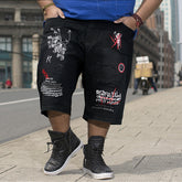 Big Men's Hole Feature Fashion Letter Graffiti Trendy Street Shooting Jeans