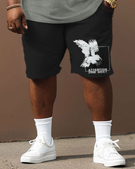 Street Casual Flying Eagle Letter Print Large Men's Suit