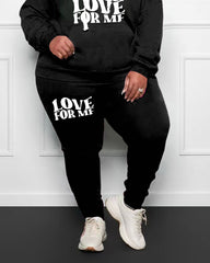 Women's Plus Sizeself Love for Me Hoodie Set
