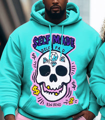 Couple Big & Tall Casual Outfit Self Made Skull Hoodie Set
