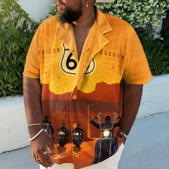 Men's Plus Size Hip Hop Vintage Element Shirt