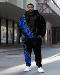 Men's Plus Size Abstract Color Block Graphic Hoodie Set of Two