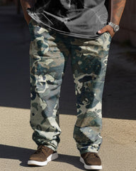 Power Font Simple Camouflage Print Big & Tall Men's Set