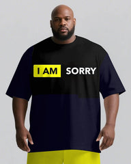 I AM SORRY Slogan T-shirt and Pants Set