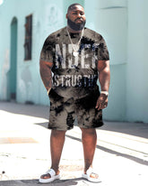 Men's Plus Size Craft Tie-dye Pattern Printing Large Men's Suit