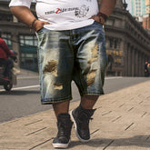 Big Men's Hole Worn Feature Fashion Trendy Street Shooting Jeans