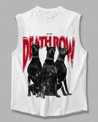 Men's Plus Size Alphabet Wolf Dog Street Style Vest