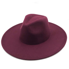 Multicolor Wool Big Brim Jazz Hat