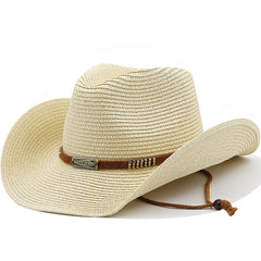 Multicolor Ethnic Classic Belt Denim Straw Hat