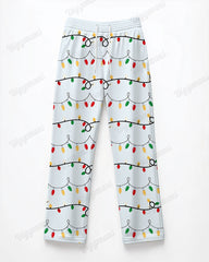 Christmas Lights Printed Men's Loose Plus Size Straight Pants