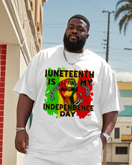 Men's Plus Size Free Day Fist Print Tee