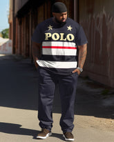 Men's Plus Size Color Matching Star Sports And Leisure Two-Piece Suit