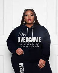 Women's She Overcame Everything Plus Size Hoodie Suit
