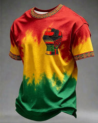 Big & Tall Men's Juneteenth Black Rights Print Crewneck Short Sleeve T-Shirt