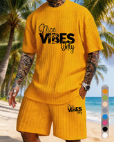 Nice Vibes Only Coconut Grove Print Texture Plus Size Holiday Set