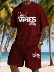 Good Vibes Only Coconut Grove Print Texture Plus Size Holiday Set