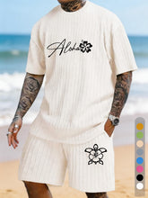 "Aloha" Hibiscus Turtle Print Texture Pattern Large Size Beach Suit