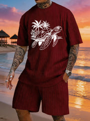 Turtle Coconut Grove Print Texture Plus Size Holiday Set