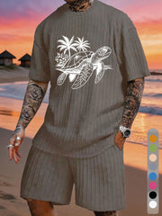 Turtle Coconut Grove Print Texture Plus Size Holiday Set