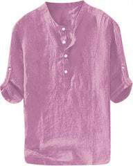 S-6XL Men’s Plain Stand-up Collar Long-sleeved Shirt
