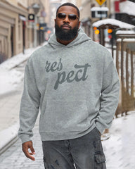 Respect Text Print Men's Loose Oversized Hoodie