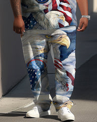 Independence Day Flag Eagle Print Large Men's Set