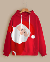 Women's Plus Size Santa Claus Long Sleeve Hoodie and Casual Pants Set