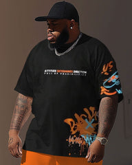 Street Casual Graffiti Alphabet Print Large Men's Set