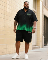 Big Man's Aurora Gradient Microstandard Short Sleeve Shirt Shorts Suit