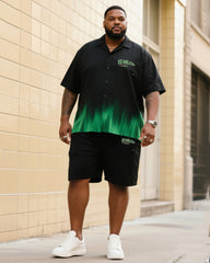 Big Man's Aurora Gradient Microstandard Short Sleeve Shirt Shorts Suit